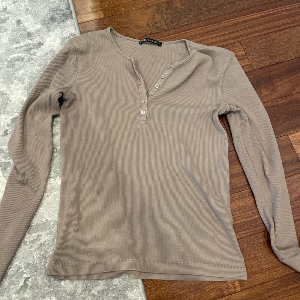 zara henley top